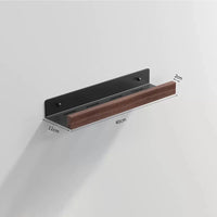 Étagère Murale Salle de Bain Noire et Noyer, 4 Longueurs