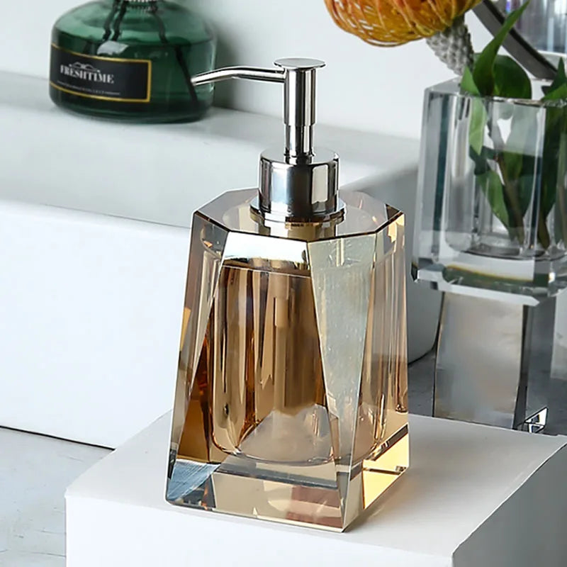 Accessoires Salle de Bain en Verre Cristal à la Pièce, 19 Articles