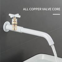 Robinet Lave-Main Mural Eau Froide, Bec Long 28 cm, Laiton