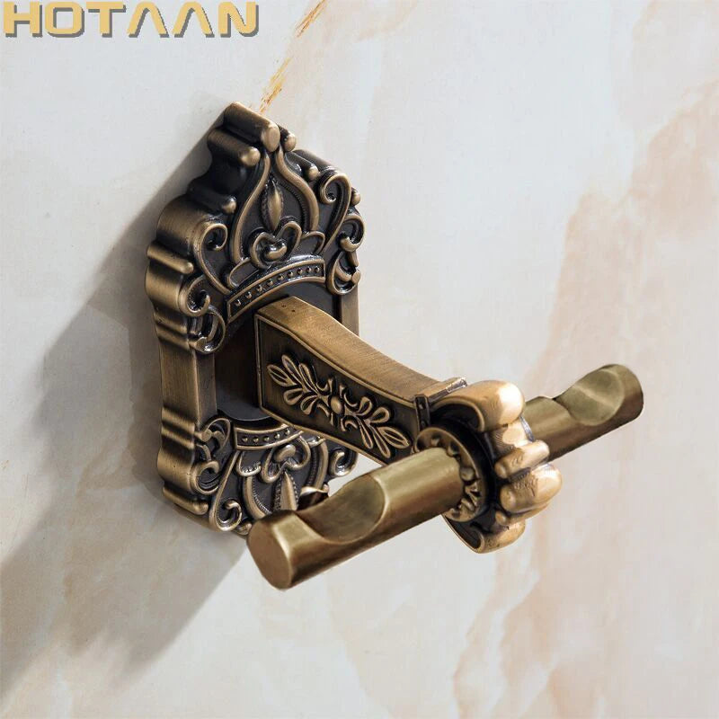Patère Murale Rotative Style Baroque Bronze Antique
