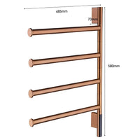 Sèche-Serviette Électrique Mural 4 Barres Rotatives Inox 58 x 48,5 cm