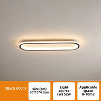 Plafonnier LED Cuisine Ovale Dimmable Doré Noir Blanc