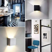 Applique Murale LED Cube Haut et Bas, Blanc ou Noir, 6 ou 10 W