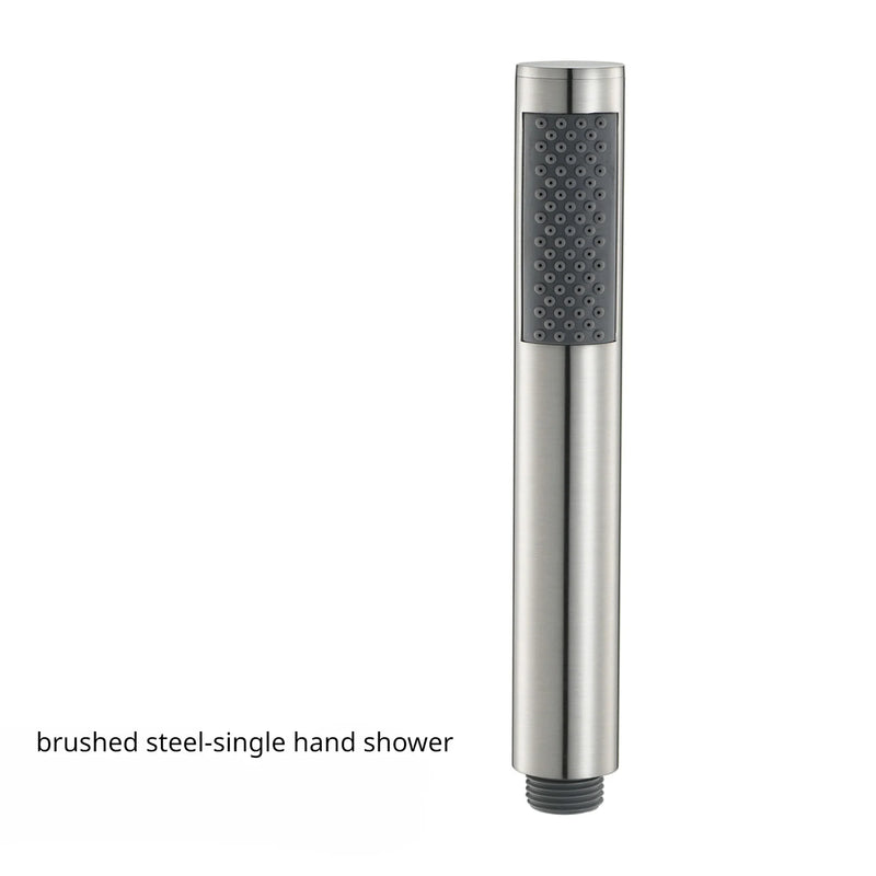Pommeau de Douche Cylindrique Inox, 9 Finitions, Seul ou avec Flexible