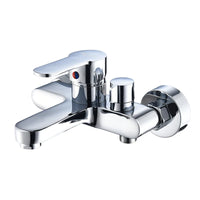 Mitigeur Bain Douche Mural en Laiton Chromé avec Inverseur, Entraxe 13 à 17 cm