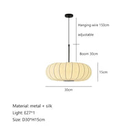 Suspension Cuisine Lanterne Soie Wabi-Sabi, Ø 30, 40 ou 50 cm