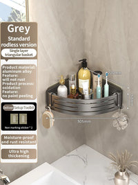 Étagère de Salle de Bain Sans Perçage Triangulaire ou Carrée 68 cm