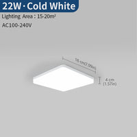 Plafonnier LED Carré Cuisine 3 Teintes 18 à 45 W