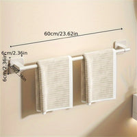 Porte-Serviette sur Pied Aluminium Blanc Ajustable 40-60 cm