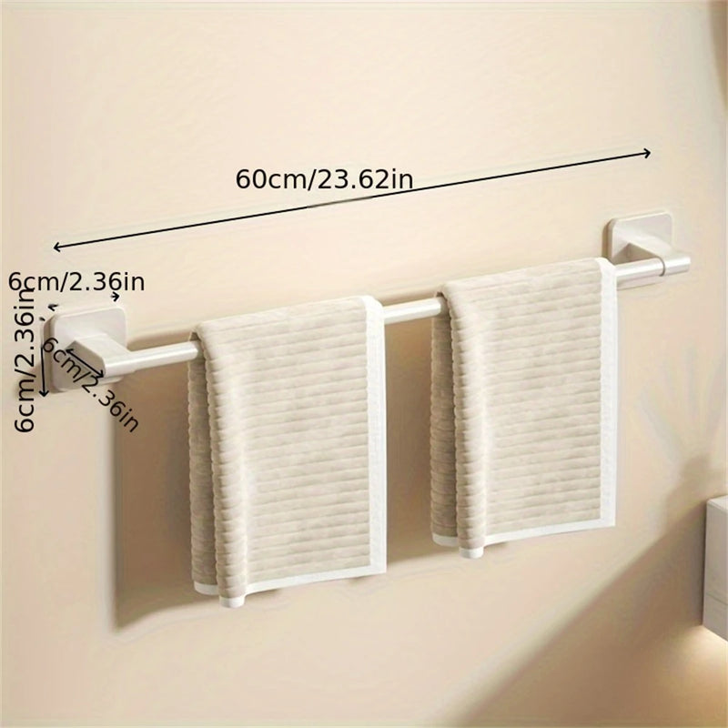 Porte-Serviette sur Pied Aluminium Blanc Ajustable 40-60 cm