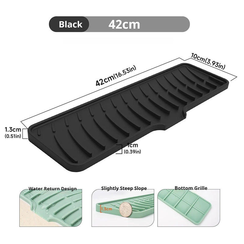 Tapis Égouttoir Silicone pour Évier à Pente Douce, 42 ou 60 cm