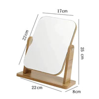 Miroir de Table Pivotant en Bois Rectangulaire, 17 x 22 ou 13 x 18 cm