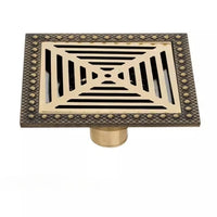 Bonde de Douche Carrée Laiton Sculpté 15 x 15 cm, 3 Motifs