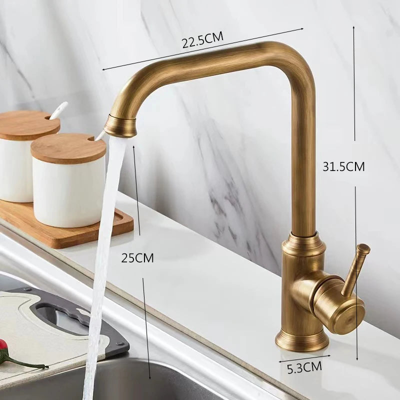 Mitigeur de Cuisine Laiton Poignée Céramique Bec Pivotant