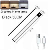 Réglette LED Sous Meuble Aluminium 3 Couleurs avec Détecteur de Mouvement