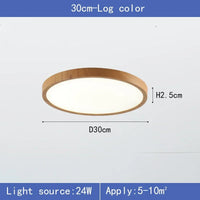 Plafonnier LED Rond Cuisine Effet Bois 30 ou 40 cm