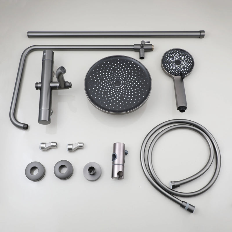 Colonne de Douche Thermostatique Ronde avec Bec de Baignoire, 6 Finitions