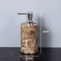 Accessoires Salle de Bain Marbre Marron Foncé à la Pièce, 9 Articles