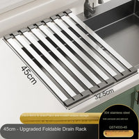 Égouttoir à Vaisselle Pliable Télescopique Inox 45-50 cm