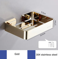 Porte-Savon Mural en Inox Grillagé avec Vidange