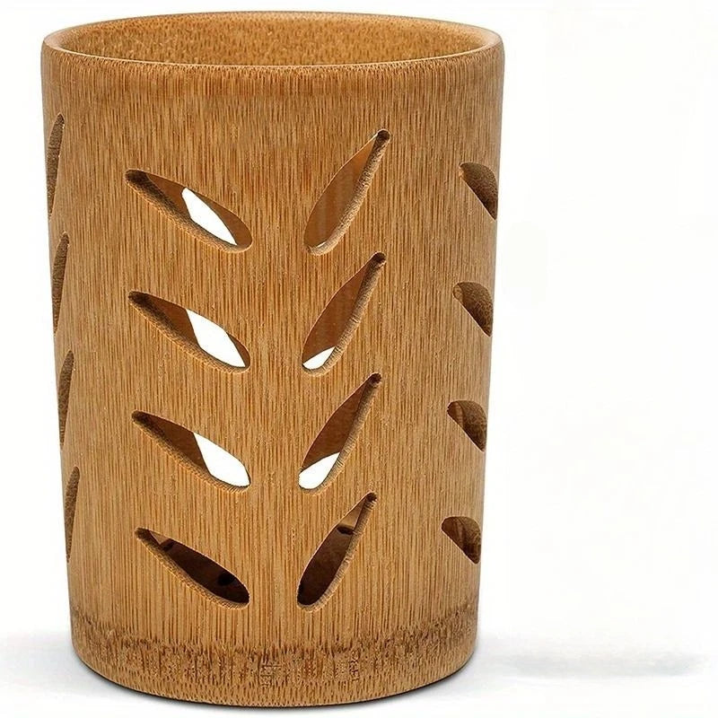 Porte-Brosse à Dents Bambou Ajouré à Séchage Rapide, 3 Motifs