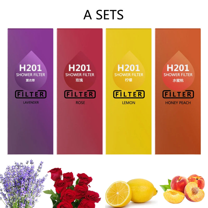Filtre de Douche Vitamine C Parfumé, 15 Parfums, Seul ou en Lot