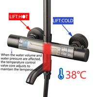 Colonne de Douche Thermostatique Ronde avec Bec de Baignoire, 6 Finitions