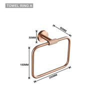 Ensemble d'Accessoires de Salle de Bain Or Rose avec Étagère