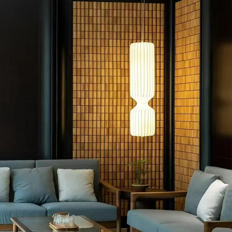 Suspension Cuisine ou Lampadaire Plissé Blanc en Tissu, 60 à 160 cm