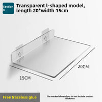 Étagère Salle de Bain Murale en Acrylique Transparente, Sans Perçage