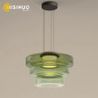 Suspension Cuisine Verre Étagé Vert, Ambre ou Gris, 1 à 3 Niveaux
