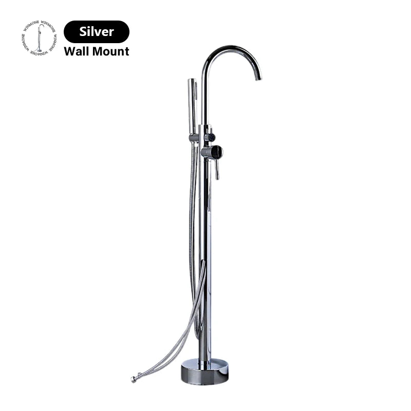Robinet Baignoire sur Pied Autoportant avec Douchette, Hauteur 130 cm, 5 Finitions