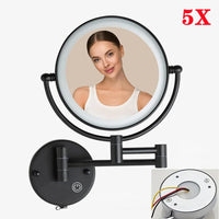 Miroir Grossissant Lumineux Mural Tactile x5, 8 Finitions au Choix, 20 cm