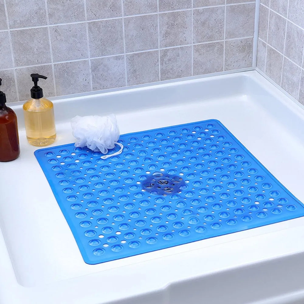 Tapis de Douche Antidérapant Carré à Ventouses 53 x 53 cm