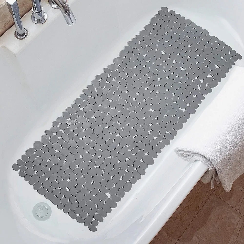 Tapis de Baignoire Galets Antidérapant à Ventouses 70 x 36 ou 88 x 40 cm