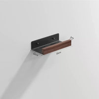 Étagère Murale Salle de Bain Noire et Noyer, 4 Longueurs