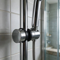 Support Douchette Rotatif Chromé en ABS pour Rail de Douche 18-25 mm