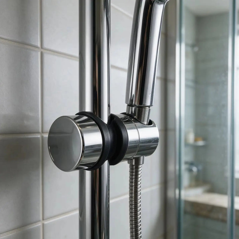 Support Douchette Rotatif Chromé en ABS pour Rail de Douche 18-25 mm