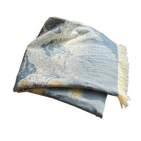 Serviette de Bain Jacquard en Gaze de Coton à Franges, 7 Motifs