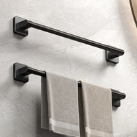 Porte-Serviette Adhésif Noir Sans Perçage en Aluminium, 30, 40 ou 50 cm