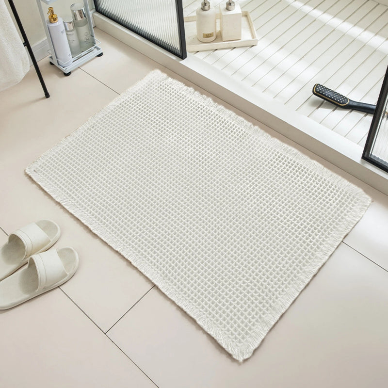 Tapis de Bain Antidérapant Absorbant à Franges