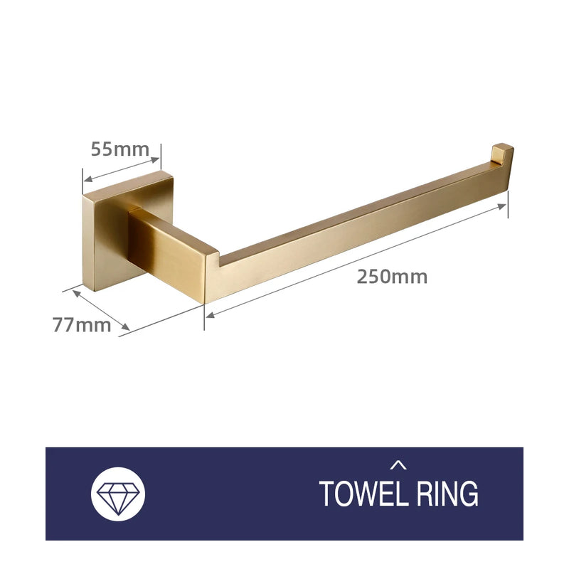 Accessoires Salle de Bain Doré Brossé à la Pièce ou en Kit