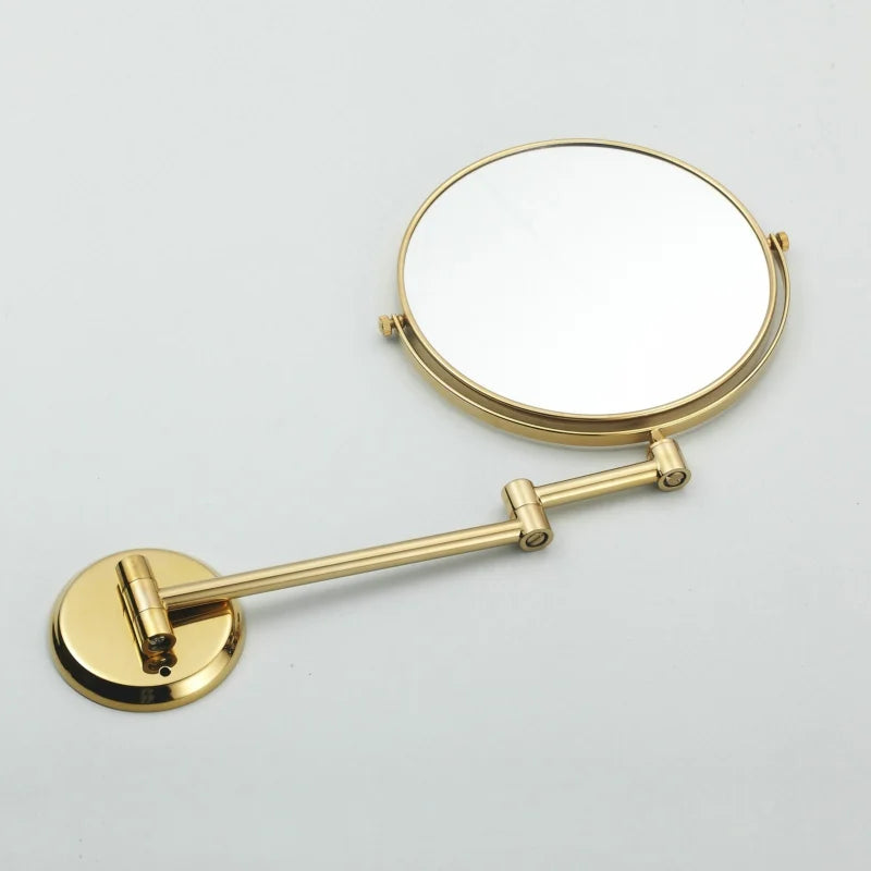 Miroir Grossissant Laiton Doré Double Face x3