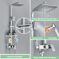 Colonne de Douche Pluie avec Mitigeur et Bec de Baignoire, 19 Modèles
