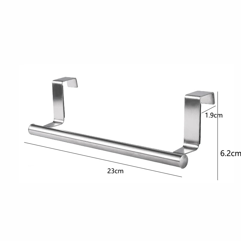 Porte-Serviette de Porte de Meuble Inox Sans Perçage, 23 ou 36 cm