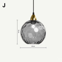 Suspension Cuisine Globes en Verre Coloré Texturé, 1 à 8 Têtes