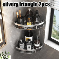Étagère de Douche d'Angle Aluminium Noir