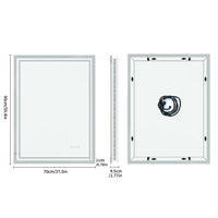 Miroir LED Salle de Bain Rectangulaire Double Liseré Lumineux Anti-Buée