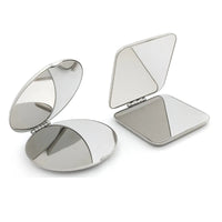 Miroir de Poche Carré Pliable Inox 5,7 cm Double Face