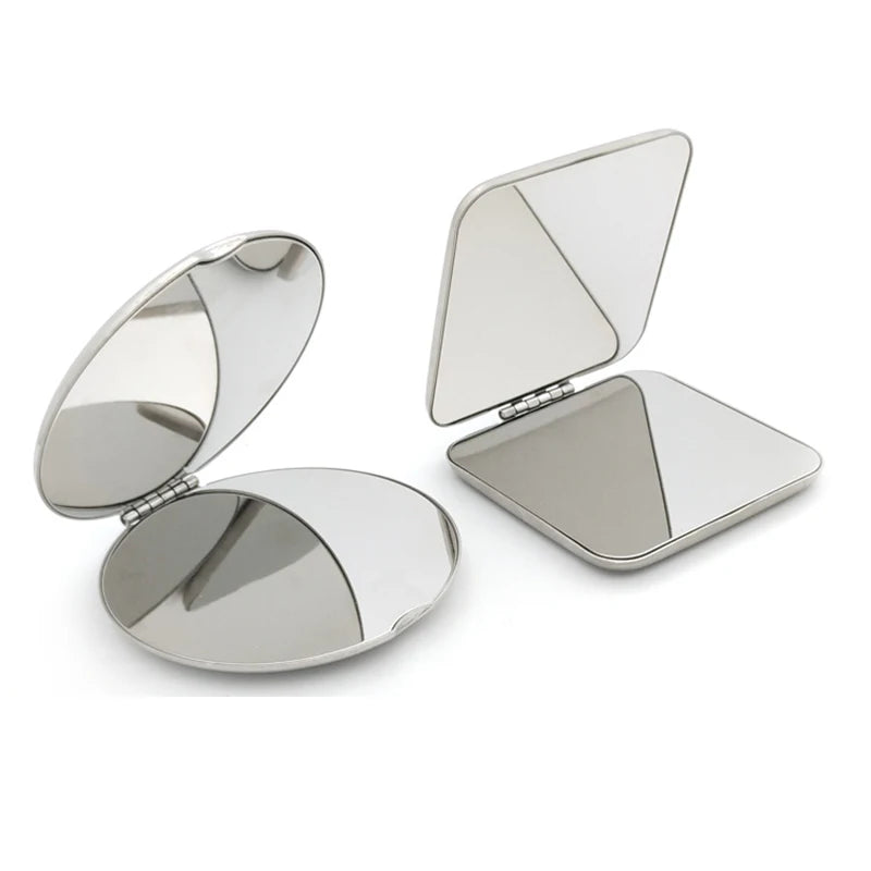 Miroir de Poche Carré Pliable Inox 5,7 cm Double Face